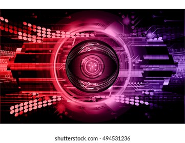 future technology, red purple eye silver cyber security concept background, abstract hi speed digital internet.motion move speed blur. eyeball vector