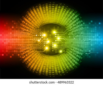 future technology, red yellow blue cyber security concept background, abstract hi speed digital internet.motion move speed blur. vector