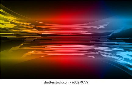 future technology, red yellow blue cyber security concept background, abstract hi speed digital internet.motion move blur. pixel. vector