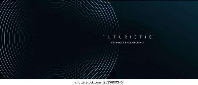 Future technology is represented by abstract lines on a background of light effects. circles with luminous lines. This is a modern pink and blue gradient geometric line design. template for a banner.