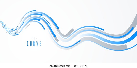 Future technology and science vector abstract background with 3D line elements in perspective, dynamic motion connection theme, template for ads or poster or cover.
