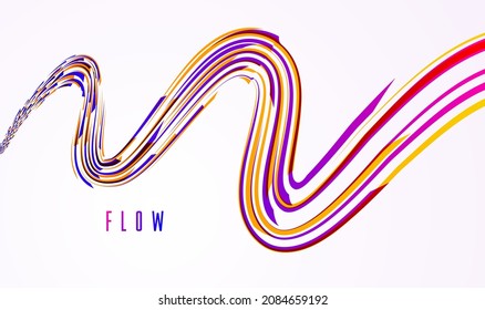 Future technology and science vector abstract background with 3D line elements in perspective, dynamic motion connection theme, template for ads or poster or cover.