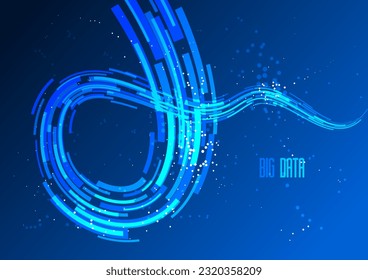 Future technology and science vector abstract background with 3D line elements in perspective, dynamic motion connection theme, template for ads or poster or cover.