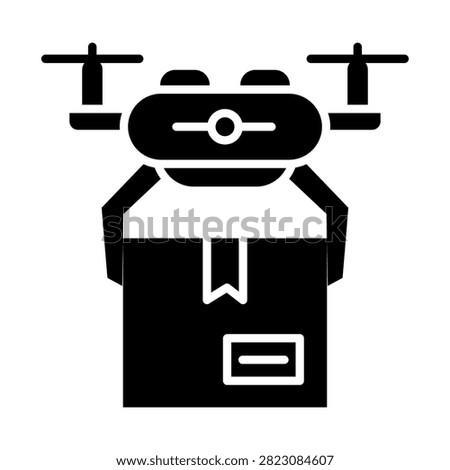 Future technology solid icon. Delivery drone symbol. Replace conventional couriers or trucks to speed up delivery.