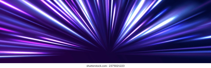 Future technology speed line light effect, cyberpunk style background material with a sense of technology. 3d render, abstract neon vector background, space tunnel turning to left, ultra violet rays.