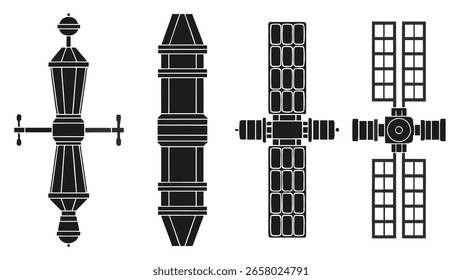 Future Technology theme scientific instruments set art illustration