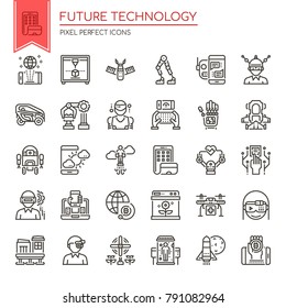 Future Technology , Thin Line And Pixel Perfect Icons
