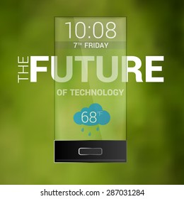 The future of technology transparent glass cell phone vector