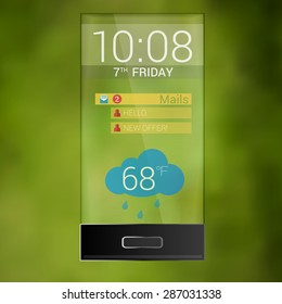 The future of technology transparent glass cell phone vector