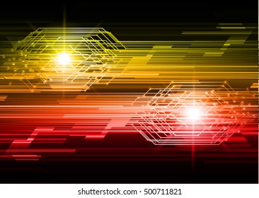 future technology, yellow red light cyber security concept background, abstract hi speed digital data internet website. motion move speed blur. pixel vector