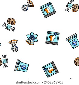 futura tecnología digital Vector moderno sin patrón de línea delgada ilustración
