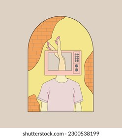 Future television illustrator vector design