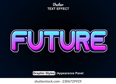 future text effect with blue color graphic style and editable.