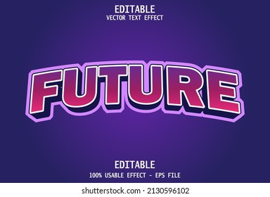 Future Text Effect Editable Purple Background.