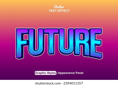 future text effect with a futuristic style in blue and editable