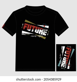 Texto futuro,lema de la letra tipografía moderna diseño gráfico camiseta impresión vectorial diseño