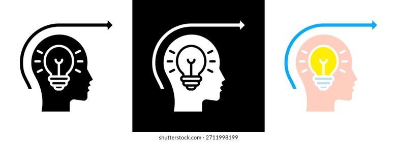 Conjunto de iconos de pensamiento futuro Ilustración vectorial de glifos