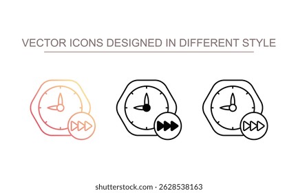 Future time icon design with white background stock illustration