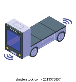 Zukünftige Spurensensor-Icon isometrische Vektorgrafik. Straßenverkehr. Smartdrive