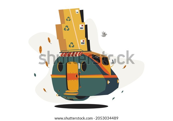 Future Truck Delivery\
Package Illustration
