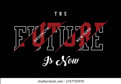 future typography design for t shirt, vector illustration