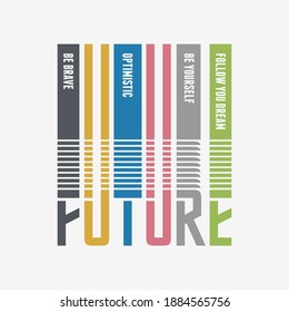  Future typography, t-shirt graphics, vectors illustration
