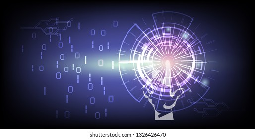  the future of user experience. - Vector.people 's hand using new  modern smart technology .