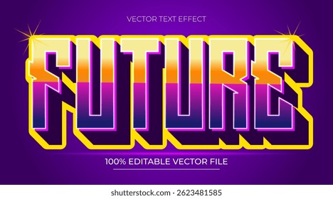 Futuro efeito de texto vetorial texto editável gamer roxo jogador jogos