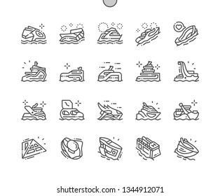 Future water ships Well-crafted Pixel Perfect Vector Thin Line Icons 30 2x Grid for Web Graphics and Apps. Simple Minimal Pictogram