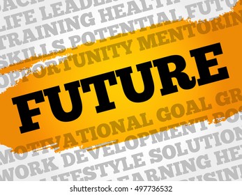 Future word cloud collage, business concept background