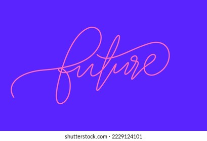 future word lettering design in continuous line drawing vector