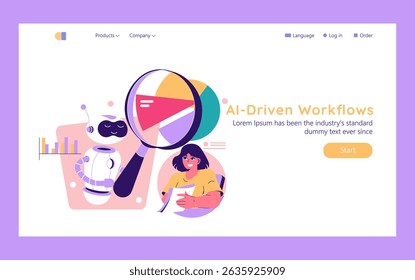 The future of work is shaped by AI-driven workflows. This illustration captures the integration of technology, productivity, and collaboration, reflecting modern work environments and advancements.