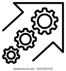 Ilustração do vetor da linha do ícone Evolução da Força de Trabalho Futura