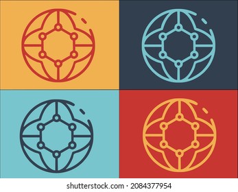 Future World Logo Template, Simple Flat Icon of future,technology,digital