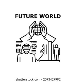 Future world map earth. Abstract network. Internet globe. Digital connect. Planet tech vector concept black illustration