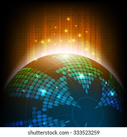 future world with technology design vector illustration