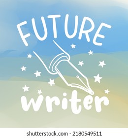 Future Writer Illustration Clip Art Design Shape. Writing Silhouette Icon Vector.