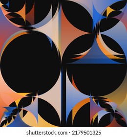 Future-looking trendy vector graphics artwork built with digital color gradients, abstract geometric shapes, and random minimalist geometry forms. 