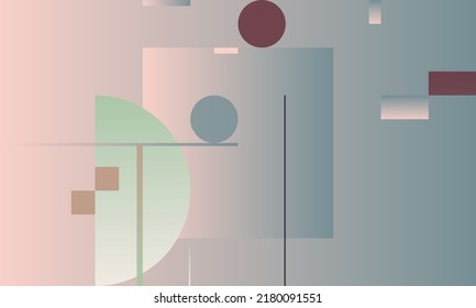 Future-looking trendy vector graphics artwork built with dreamy color gradients, abstract geometric shapes, and random minimalist geometry forms. 