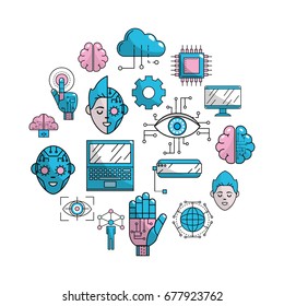 futures technology with cyberspace connection background