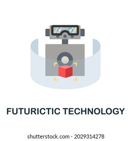 Futurictic Technology flat icon. Colored sign from collection. Creative Futurictic Technology icon illustration for web design, infographics and more