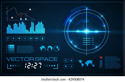 Interfaz De Usuario Futurítica. Diseño de juegos. Fondo de tecnología virtual. Ilustración del vector