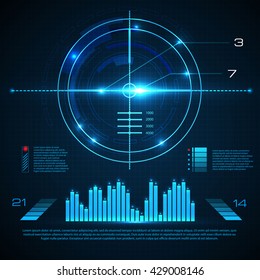 Futurictic User Interface. Game Design. Virtual Technology Background. Vector illustration