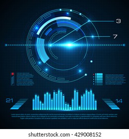 Futurictic User Interface. Game Design. Virtual Technology Background. Vector illustration