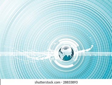 futurism abstract background with our planet