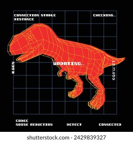 futurismo dinosaurio retro tiranosaurio armazón poligonal