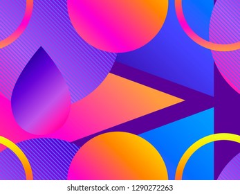 Futurism seamless pattern. Liquid shape in the style of 80s. Synthwave retro background. Retrowave. Vector illustration