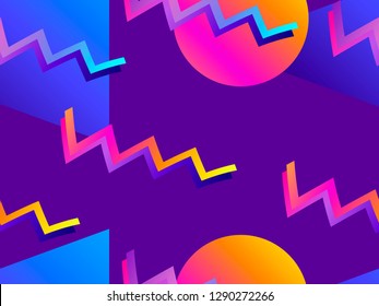 Futurism seamless pattern. Liquid shape in the style of 80s. Synthwave retro background. Retrowave. Vector illustration