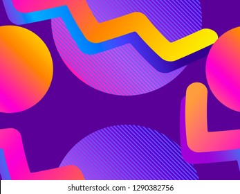 Futurism seamless pattern. Liquid shape in the style of 80s. Synthwave retro background. Retrowave. Vector illustration