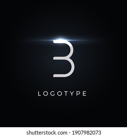 Futurism style letter B. Minimalist type for modern futuristic logo, elegant cyber tech monogram, digital device and hud graphic. Minimal style symbol, vector design